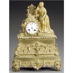 Louis Philippe Ormolu Figural Clock, Bazelaire, Paris, Circa 1840, Having a two train movemen...