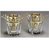 Image 1 : Pair of Baccarat Gilt Silver Plate Mounted Cut Glass Wine Coolers, Modern, Each with gilt sil...