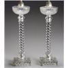 Image 1 : Pair of Baccarat-Type Molded Swirl Glass Oil Lamps, Late 19th Century, Height: 21-1/2 in (54....