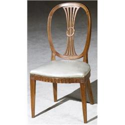 Continental Neoclassical Elmwood Side Chair, Late 18th Century, Some worm damage., $400-$60...