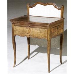 Italian Rococo Brass Mounted Walnut Writing Table, Third Quarter 18th Century, Having a pale...