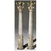 Image 1 : Pair of Italian Neoclassical Style Painted and Decorated Pine Corinthian Columns Mounted with Lou...