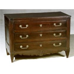 Continental Neoclassical Dark Stained Walnut Commode, Probably Italian, Circa 1800, Brasses r...