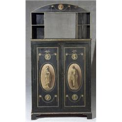 Continental Neoclassical Style Painted and Decorated Side Cabinet, Late 19th Century, Cracks...