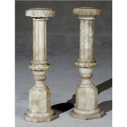 Pair of Italian Alabaster Pedestals, Early 20th Century, Height: 39-1/4 in (99.7 cm), $1,00...