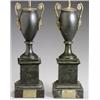 Image 1 : Pair of Louis Philippe Ormolu Mounted Green T(le Peinte Urns, Second Quarter 19th Century, Ea...