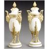 Image 1 : Pair of Louis XVI Style Ormolu Mounted White Marble Covered Urns, Late 19th Century, Each hav...