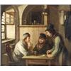 Image 1 : Dutch School, 19th Century, Tavern Scene with Men Smoking Pipes, Unsigned, Oil on panel,...