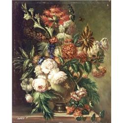 European School, Late 19th Century, Memento Mori, Signed Claes F. l.l., Oil on panel, 10...