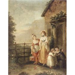 School of Francis Wheatley (British 1747-1801), The Milkmaid, Unsigned, Oil on canvas, 36...