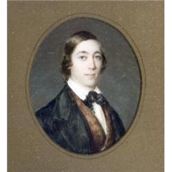 Group of Two Miniatures, A. American School, Second Quarter 19th Century, Portrait of a Gentl...