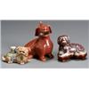 Image 1 : Group of Three Chinese Export Glazed Bisque Figures of Animals, 19th-20th Century, Consisting...