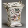 Image 1 : Chinese Export 'Famille Rose' Bough Pot, Qianlong Period (1736-1795), The textured sides deco...