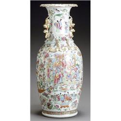 Chinese Export 'Mandarin Palette' Vase, Daoguang-Xianfeng Period (1821-1861), Height: 24-1/2...