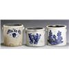 Image 1 : Three American Cobalt Blue Decorated Salt-Glazed Stoneware Crocks, Mid-19th Century, The firs...