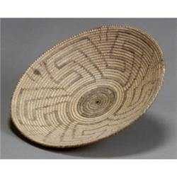 Southwest Coiled Basketry Tray, Probably Pima, Late 19th-Early 20th Century, The flaring side...