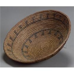 Southwest Coiled Basketry Bowl, Probably Apache, Late 19th-Early 20th Century, The flared sid...