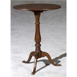 Federal Cherry Tip-Top Tripod Candlestand, New England, Circa 1810, Repairs to base of standa...