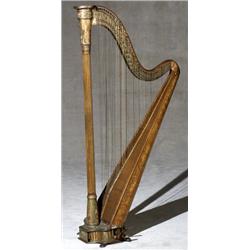 American Parcel Gilt Figured Maple Harp, Rocco Bruno Harp Mfg., New York, Late 19th-Early 20th...