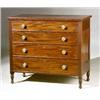 Image 1 : Federal Mahogany Chest of Drawers, Massachusetts, Circa 1810, Top with repaired crack; brasse...