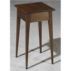 Federal Walnut Side Table, Probably Southern, 19th Century, Repairs to legs where they join t...