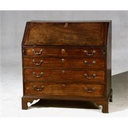 Federal Mahogany Slant-Front Desk, Massachusetts, Circa 1775, The slant-front lid opening to...