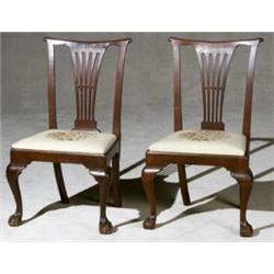 Assembled Set of Four Chippendale Walnut Side Chairs, The First Pair, Maryland, Circa 1760-1780...