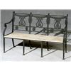 Image 1 : Pair of American Neoclassical Style Black Painted Cast Iron Triple Chair-Back Garden Benches, L...