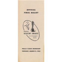 Academy Awards 1951 Ballot