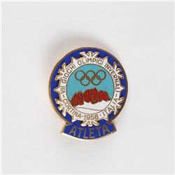 Cortina 1956 Winter Olympics Athlete’s Badge