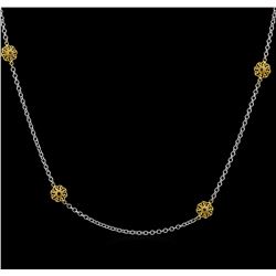 James Kurk 0.12 ctw Black Diamond Necklace - 14KT Two-Tone Gold