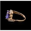 Image 3 : 5.00 ctw Tanzanite and Diamond Ring - 14KT Rose Gold