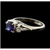 Image 1 : 1.07 ctw Sapphire and Diamond Ring - Platinum