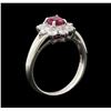 Image 4 : Ruby and Diamond Ring - Platinum