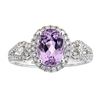 Image 1 : 2.55 ctw Kunzite and Diamond Ring - 14KT White Gold