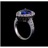 Image 4 : 4.03 ctw Tanzanite and Diamond Ring - 14KT White Gold