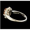 Image 3 : 1.12 ctw Imperial Topaz and Diamond Ring - Platinum