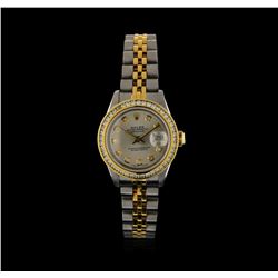 Rolex 18KT Two-Tone Diamond DateJust Ladies Watch