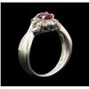 Image 4 : 0.39 ctw Ruby and Diamond Ring - Platinum