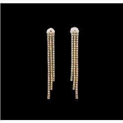 14KT Tri-Color Gold 0.75 ctw Diamond Earrings