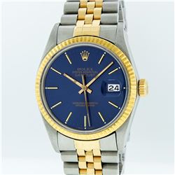 Rolex Two-Tone Blue Index DateJust Men's Watch