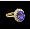 Image 1 : 14KT Yellow Gold 4.18 ctw Tanzanite and Diamond Ring