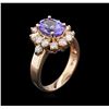 Image 3 : 2.08 ctw Tanzanite and Diamond Ring - 14KT Rose Gold