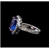 Image 3 : 9.04 ctw Tanzanite and Diamond Ring - 14KT White Gold