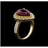 Image 4 : 7.30 ctw Ruby and Diamond Ring - 14KT Yellow Gold