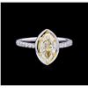 Image 2 : 1.41 ctw Fancy Light Yellow Diamond Ring - 14KT Two-Tone Gold