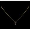 Image 2 : 0.34 ctw Diamond Cross Pendant With Chain - 14KT Yellow Gold