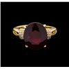 Image 2 : 10.87 ctw Ruby and Diamond Ring - 14KT Yellow Gold