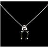 Image 2 : 6.58 ctw Tourmaline and Diamond Pendant with Chain - 14KT White Gold