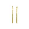 Image 1 : Link and Chain Tassel Post Earrings - Gold Plated